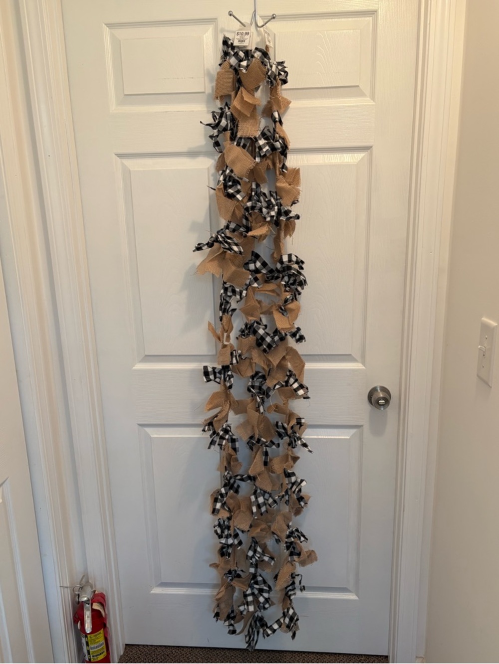 Three Black & White Buffalo Check and Burlap Garlands 70” - Picture 4 of 4